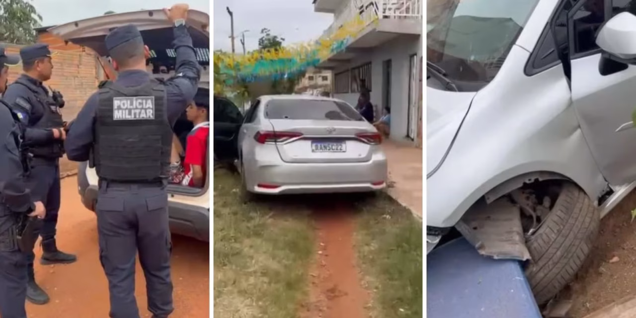 Dupla invade casa de promotor aposentado e é presa após perseguição com tiroteio e batida de carro em Cuiabá;