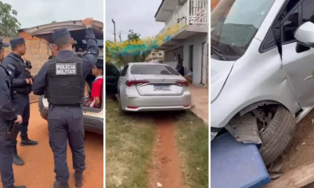 Dupla invade casa de promotor aposentado e é presa após perseguição com tiroteio e batida de carro em Cuiabá;