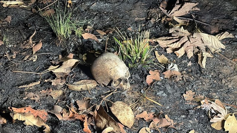 Crânio humano é encontrado após queimada em Cuiabá