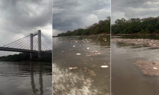 “Imagens desoladoras”: lixo volta ao Rio Cuiabá após chuva