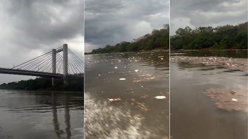 “Imagens desoladoras”: lixo volta ao Rio Cuiabá após chuva